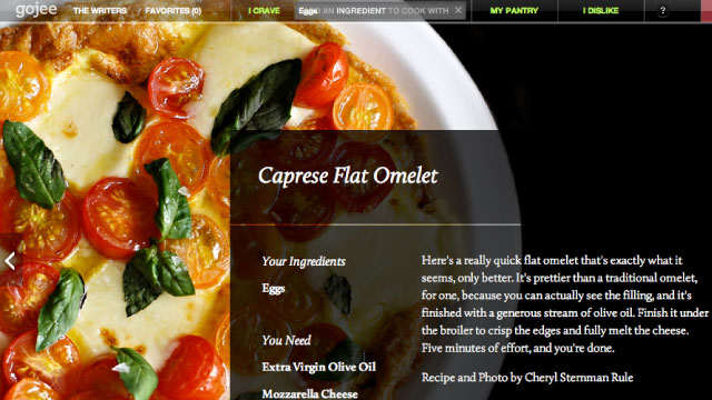 Web Gojee Is A Gorgeous Recipe Finder For Food Lovers Single