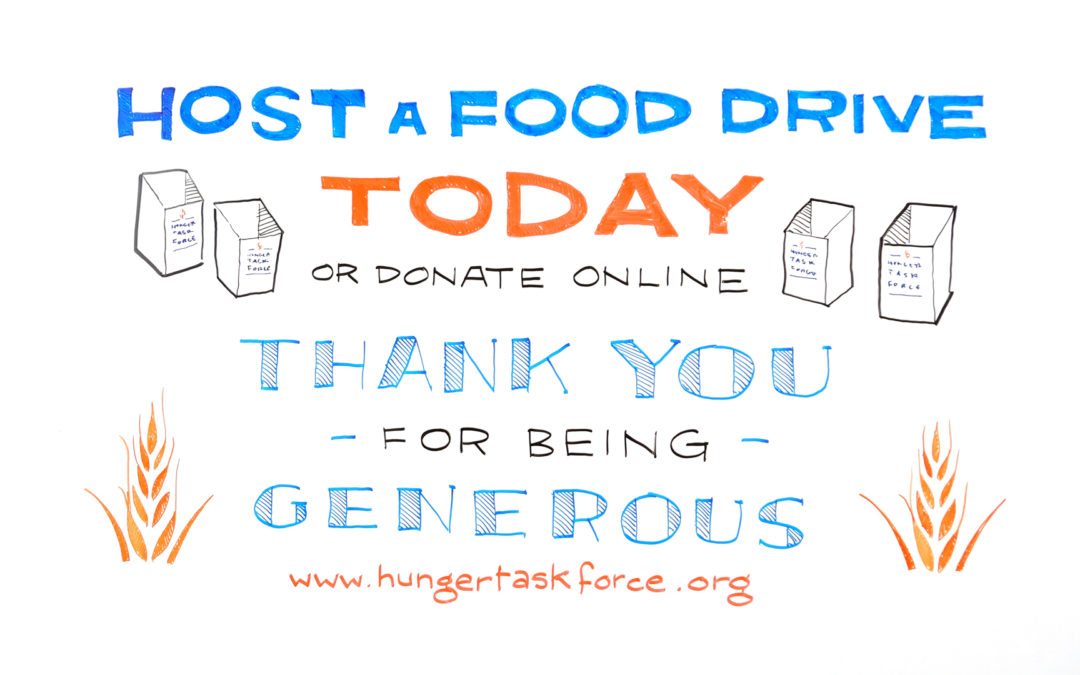 Hunger Task Force How to Host a Food Drive Whiteboard